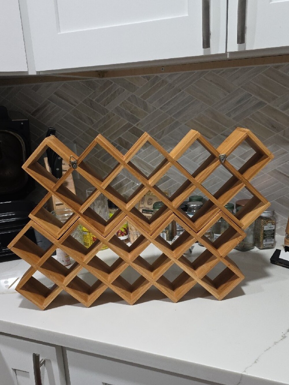 Acacia Wood Countertop Diamond Spice Rack